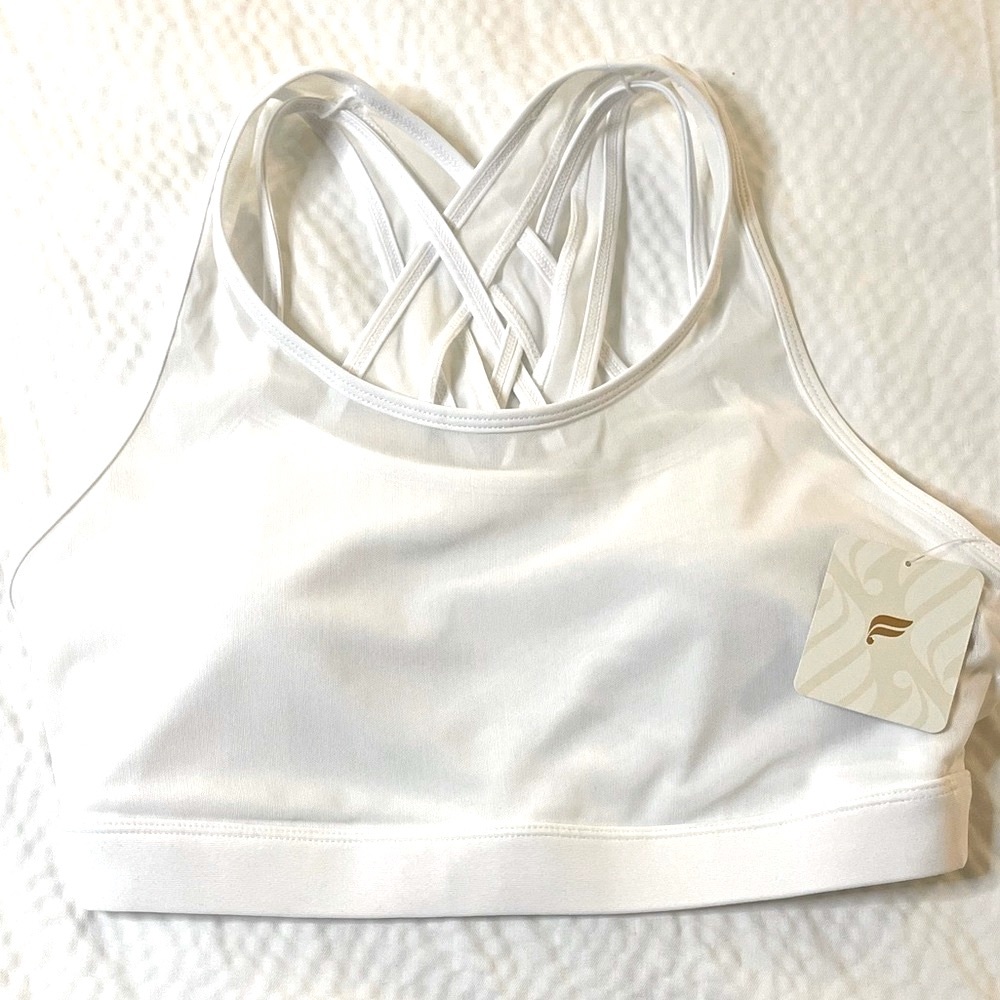 NWT White High-Impact Bra 🦋 Fabletics Faye High-Impact Sports Bra — Medium